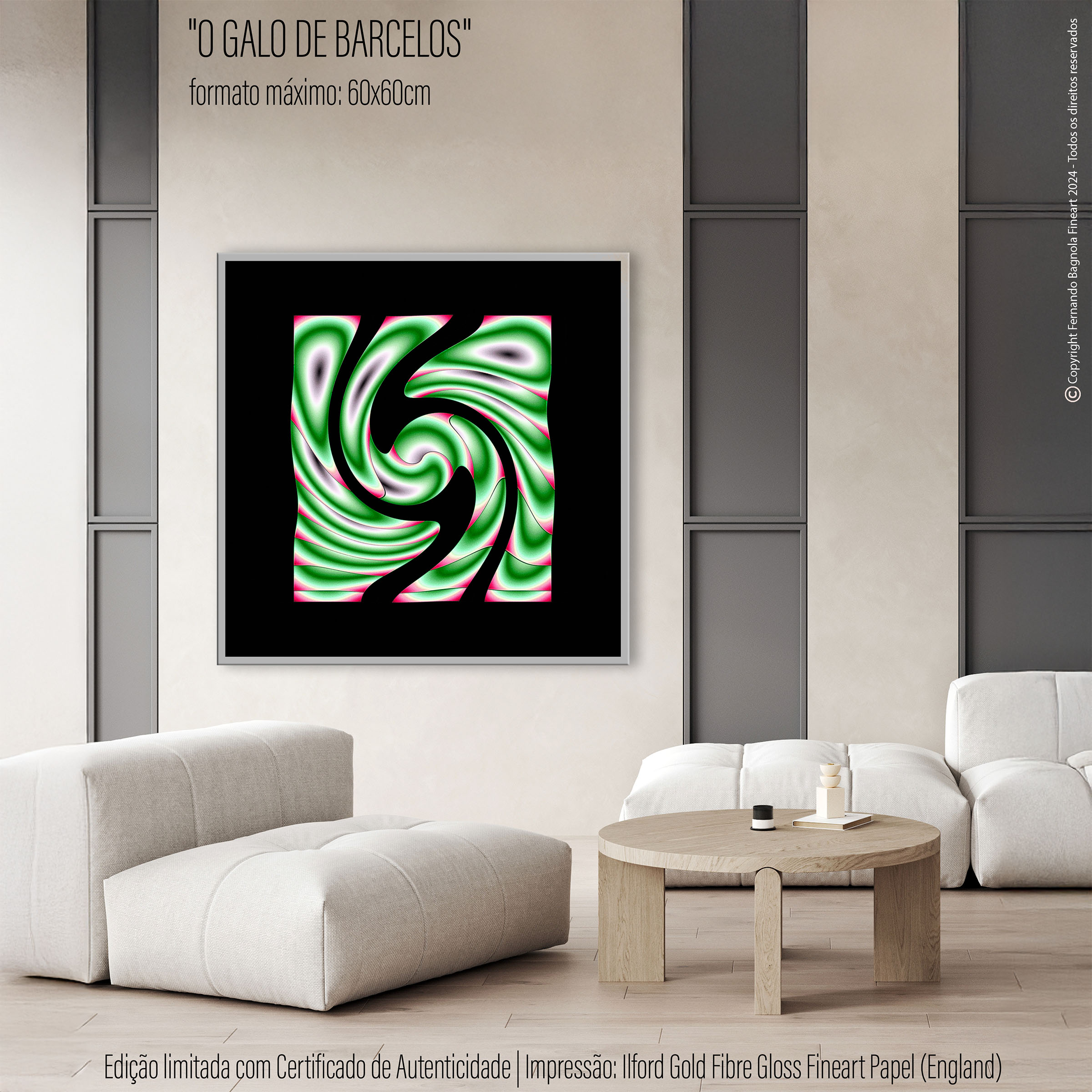 Obra FA-026 apresentada num ambiente